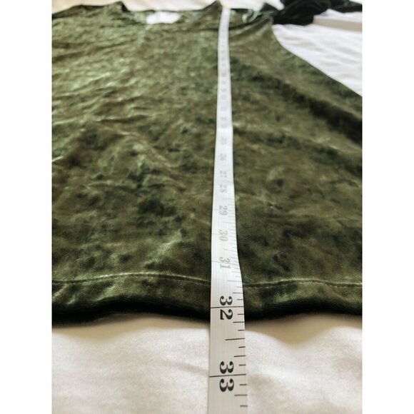 a.n.a. Velour Bell Sleeve Mini Dress XS Green Boho Hippie Fairy Ethereal 70s - Picture 7 of 7